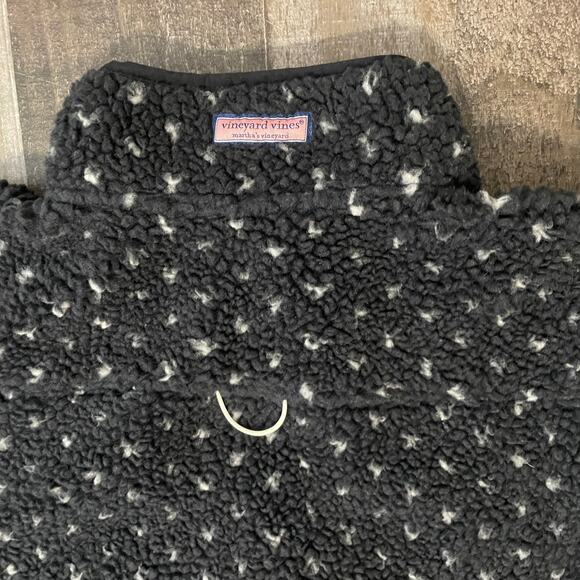 Vineyard Vines Pullover Sherpa Fleece Sweater Birdseye Women's Size M Black Gray - Picture 9 of 16